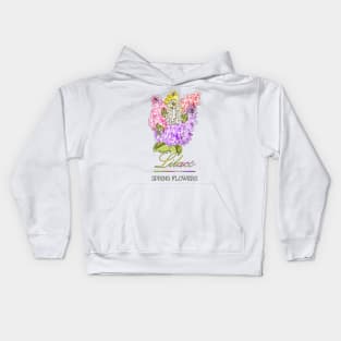 Spring Flowers Lilacs-Gifts with printed flowers-Spring flower t-shirt-Floral shirt-Vintage Lilacs Kids Hoodie